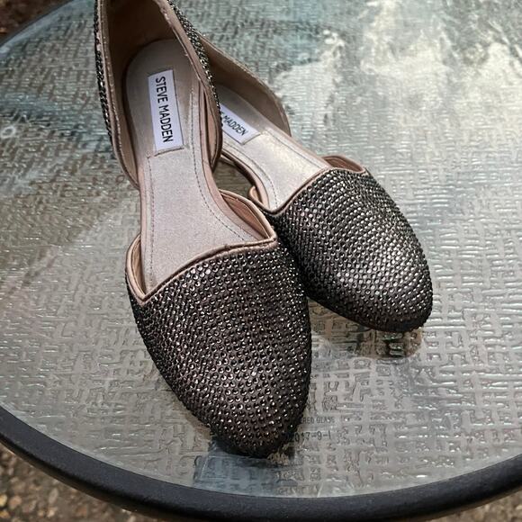 Steve Madden Vamp D'Orsay Rhinestone Studded Flat 7.5 - Picture 4 of 9